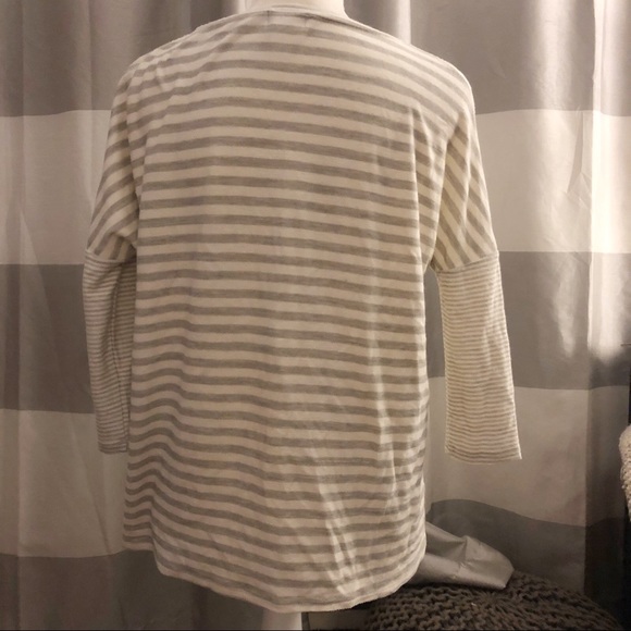 Caslon Grey & White Striped Sweater - Picture 2 of 2